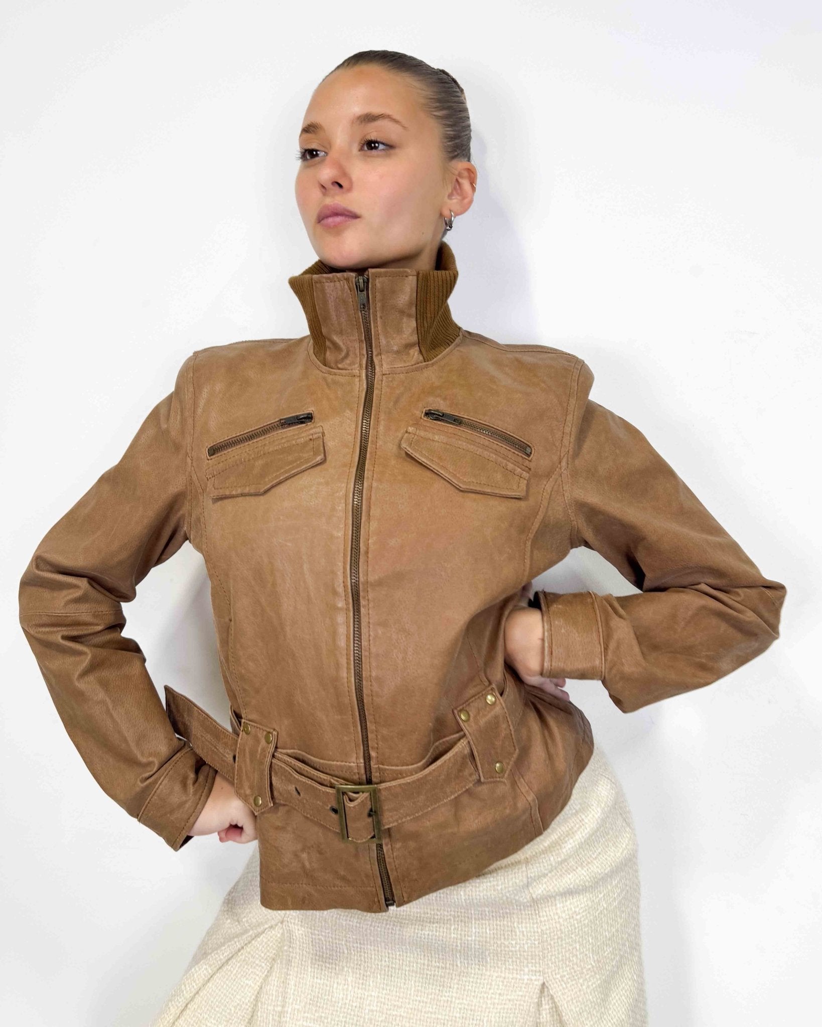 The Vivienne leather jacket - rig vert