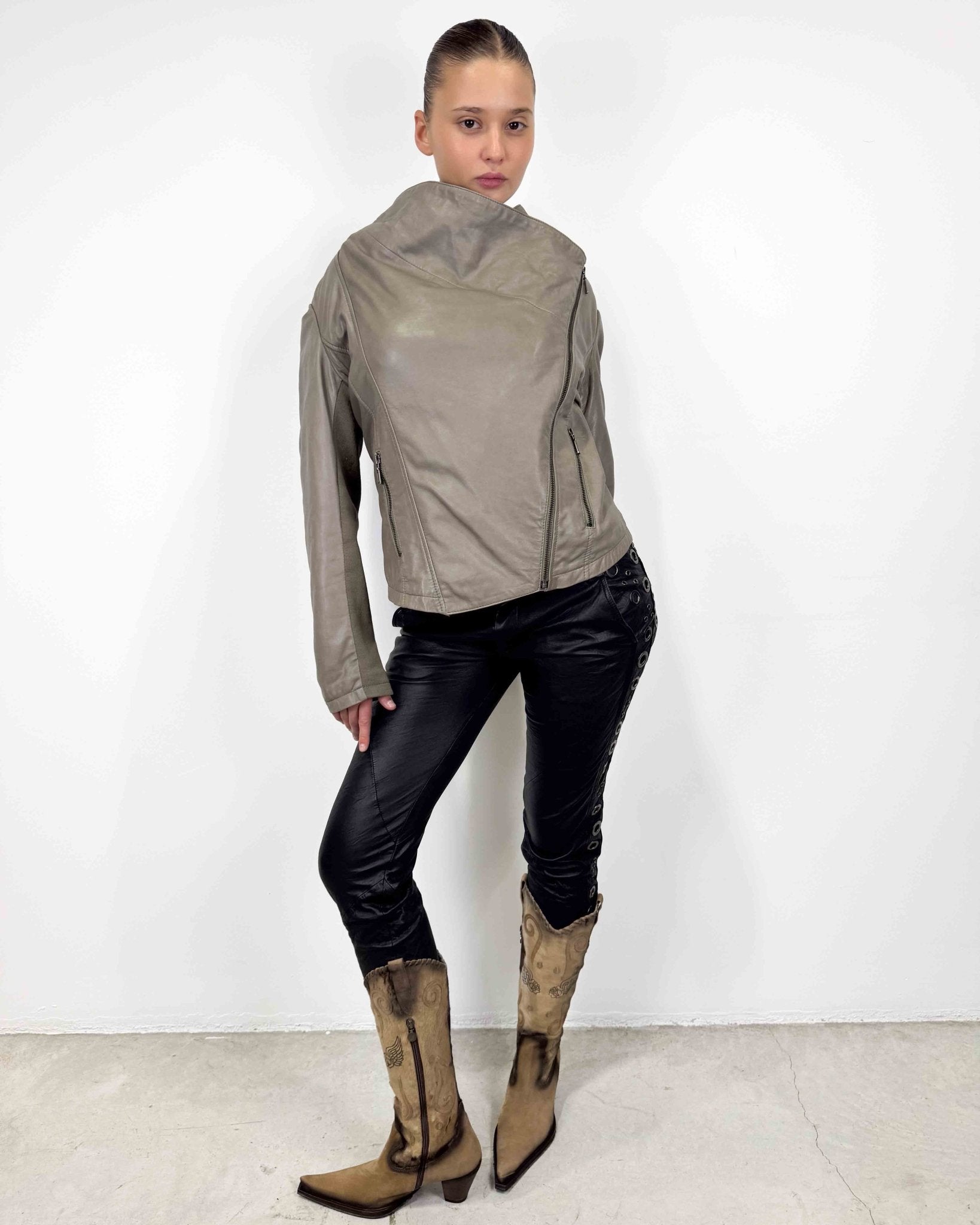 The Wendy leather jacket - rig vert