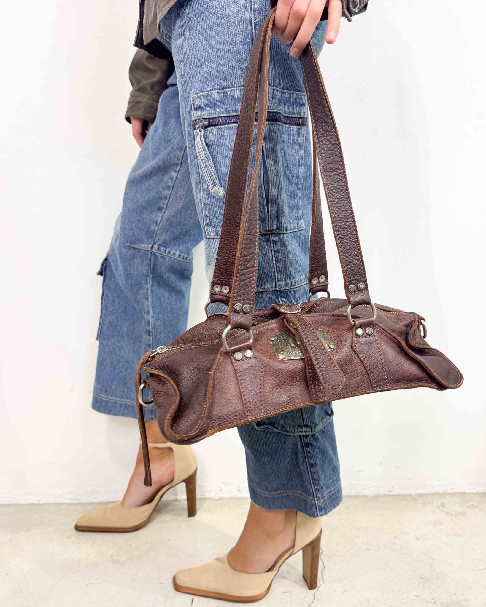 The Yailín leather bag - rig vert