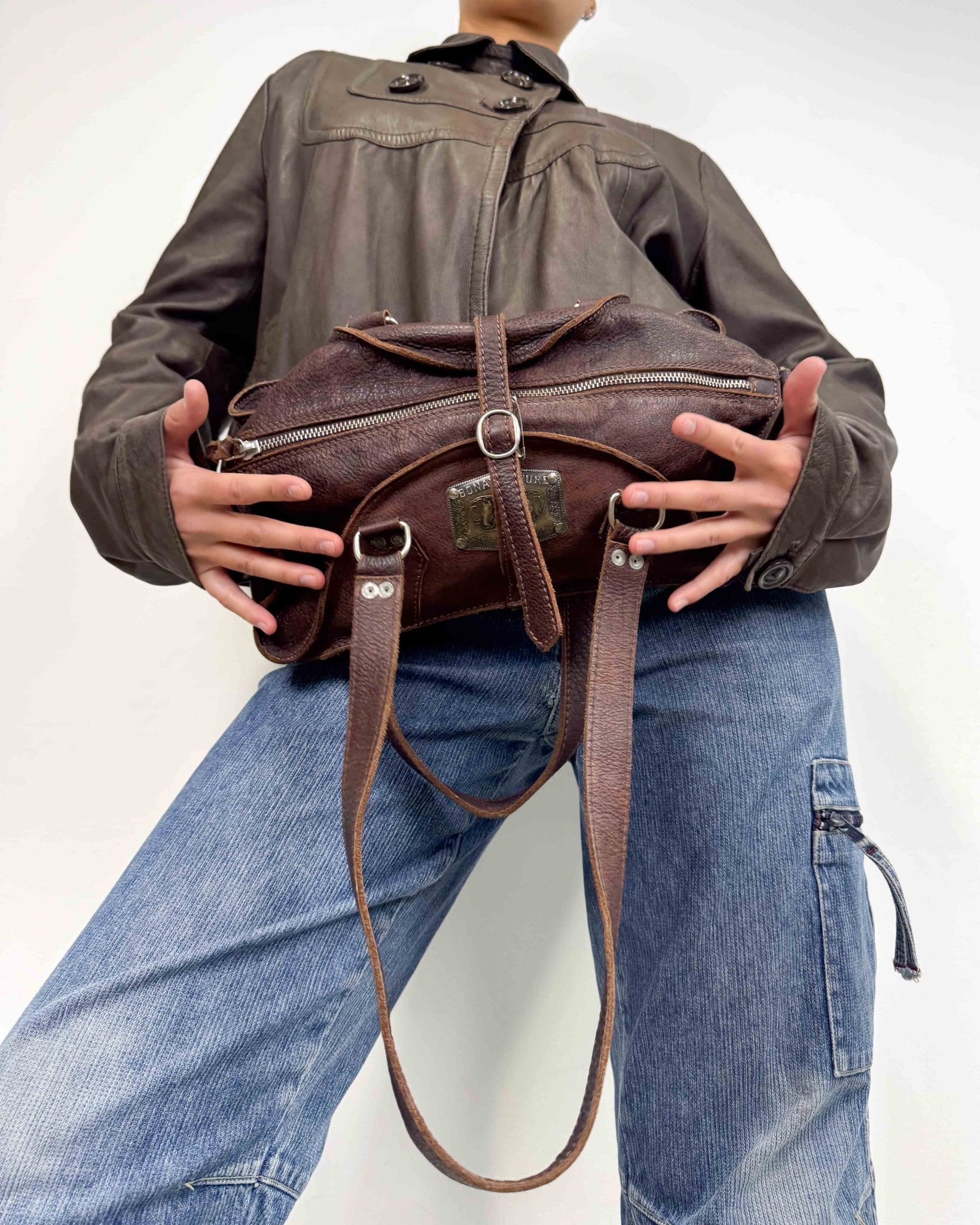 The Yailín leather bag - rig vert