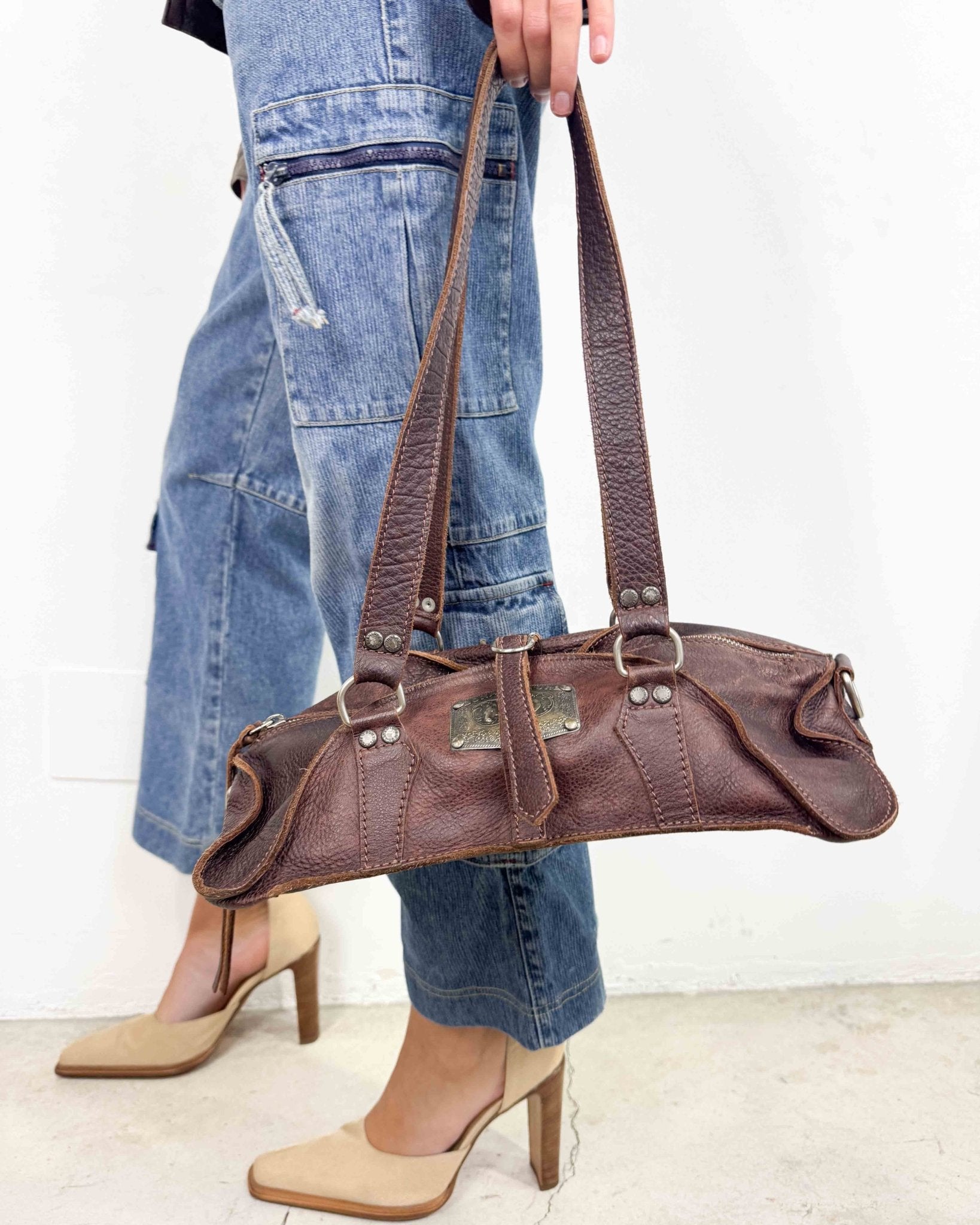 The Yailín leather bag - rig vert