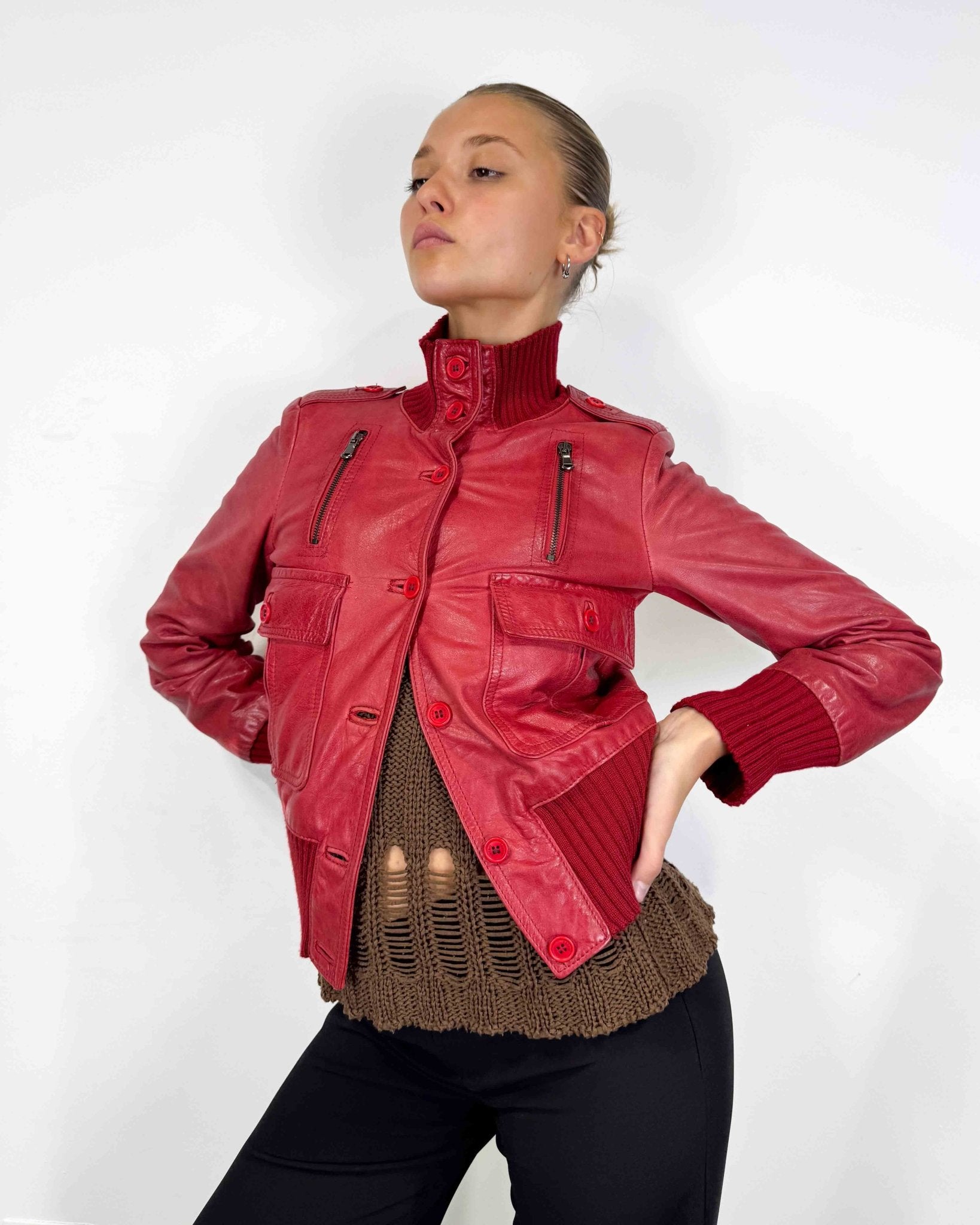 The Yasi leather jacket - rig vert