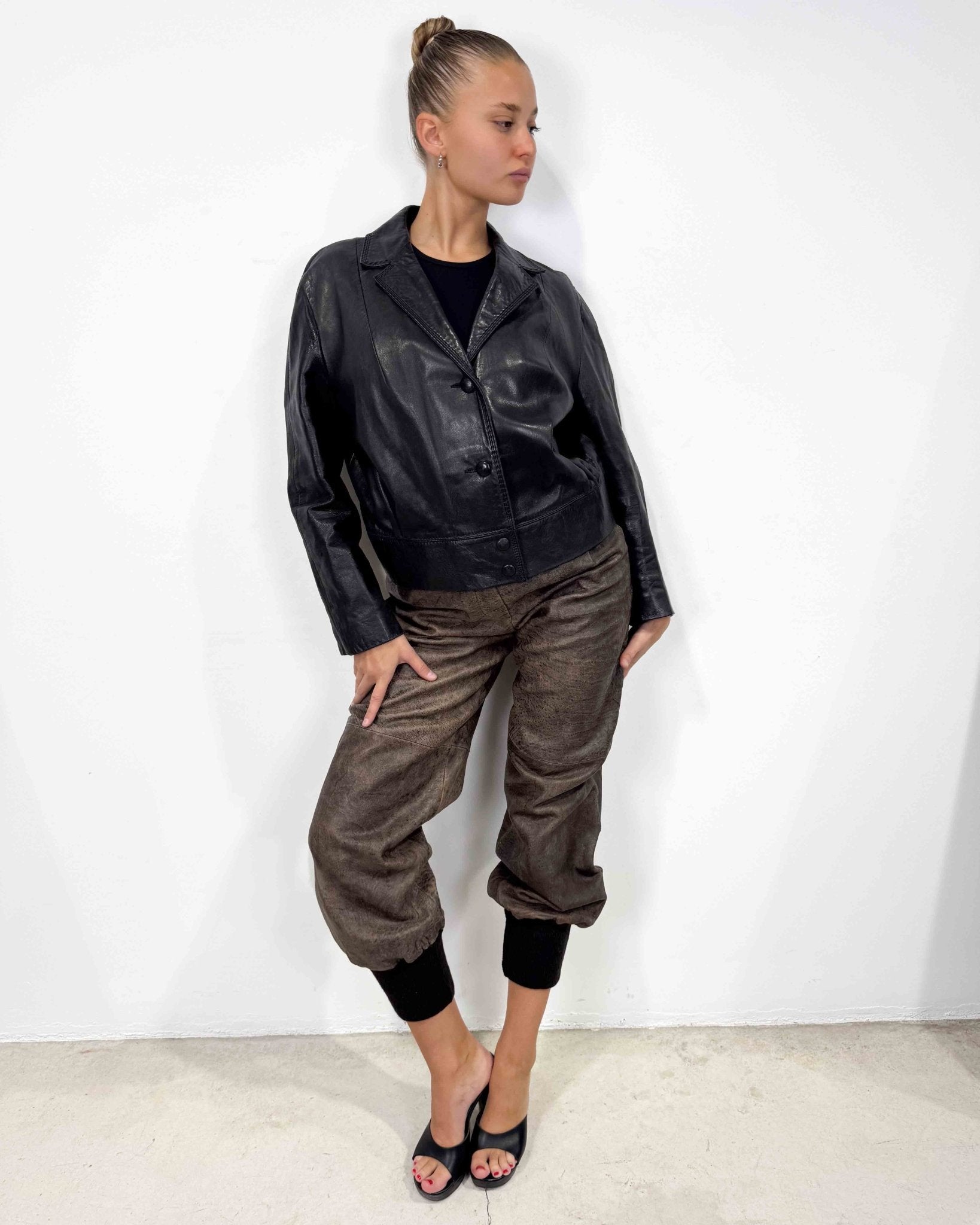 The Yasmin leather jacket - rig vert