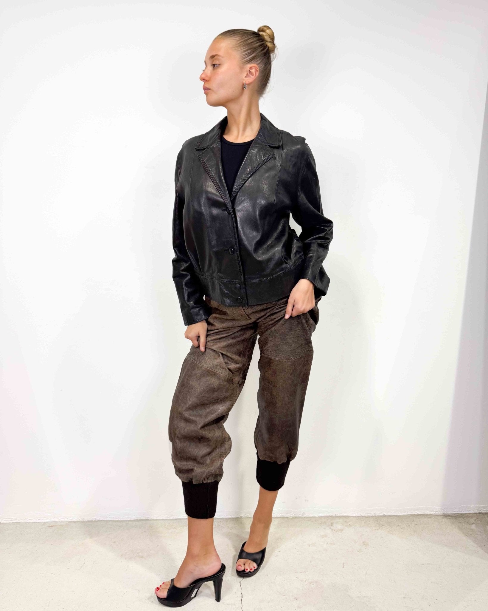 The Yasmin leather jacket - rig vert