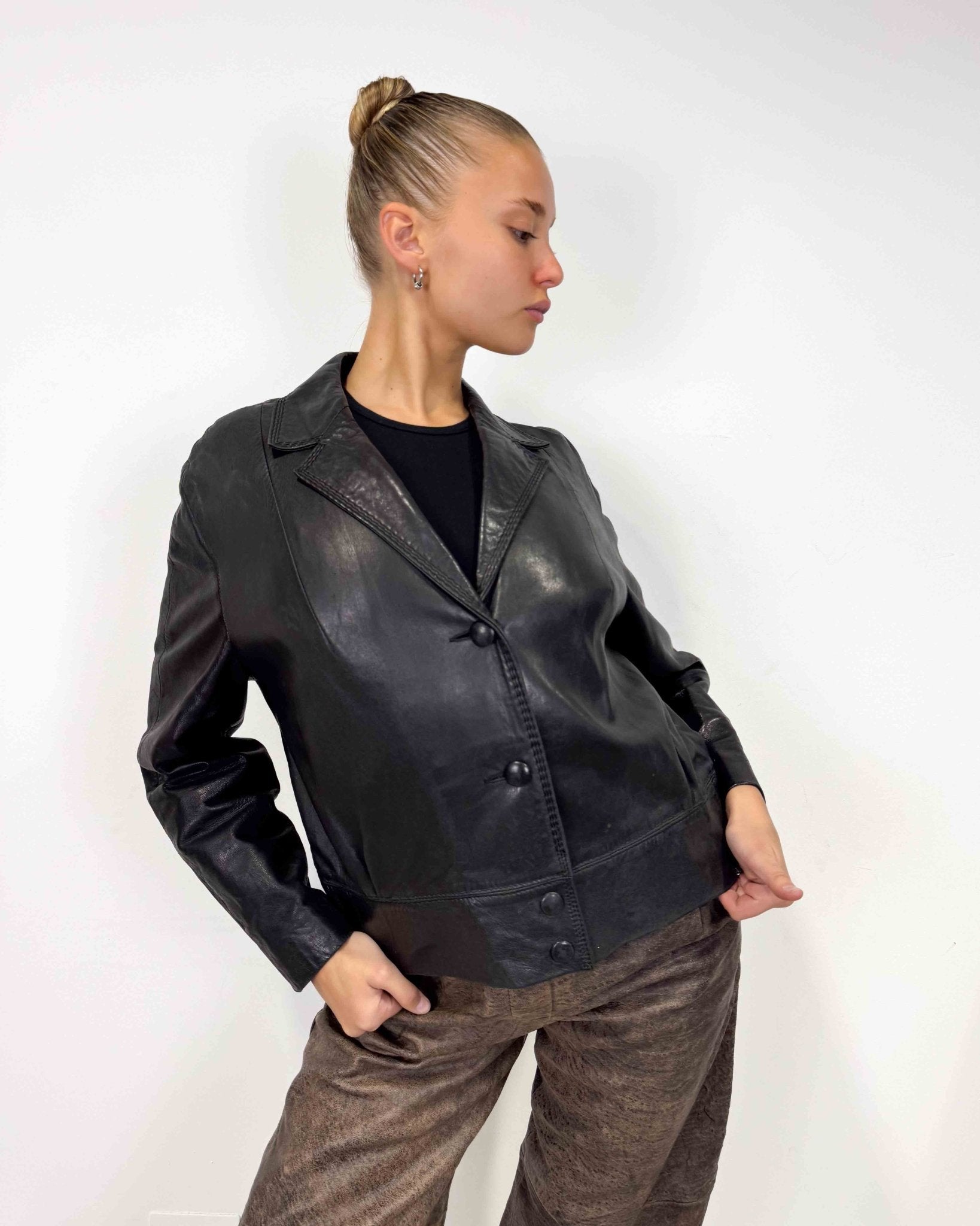 The Yasmin leather jacket - rig vert