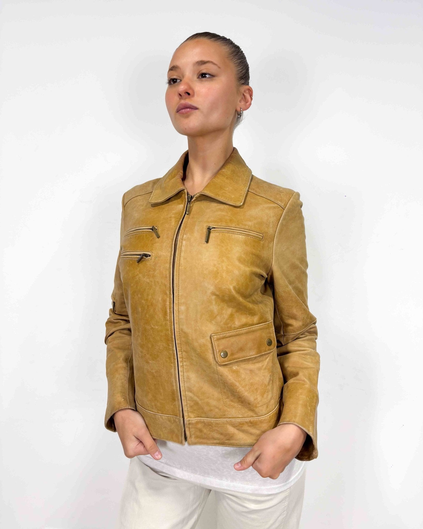 The Yenna leather jacket - rig vert