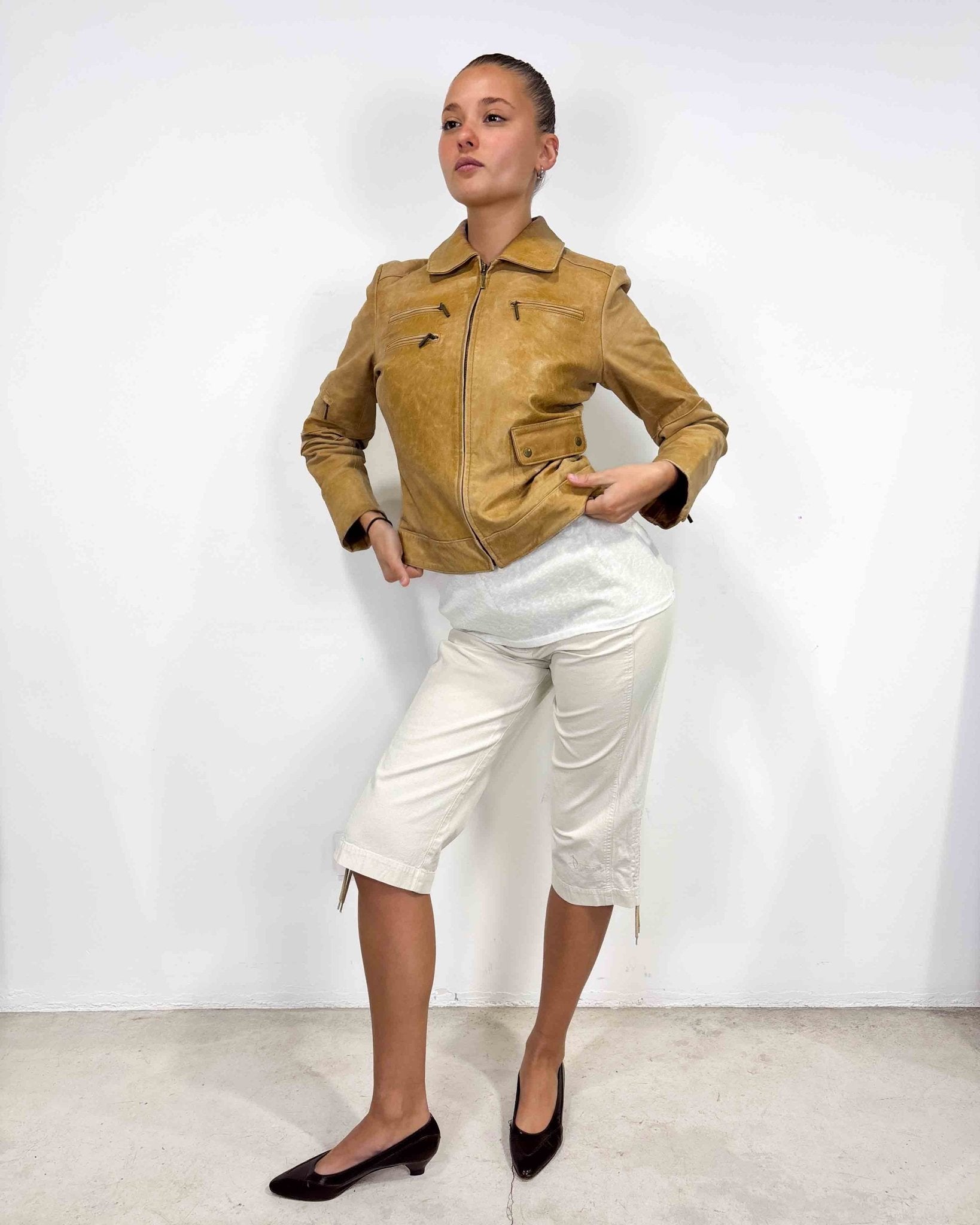 The Yenna leather jacket - rig vert