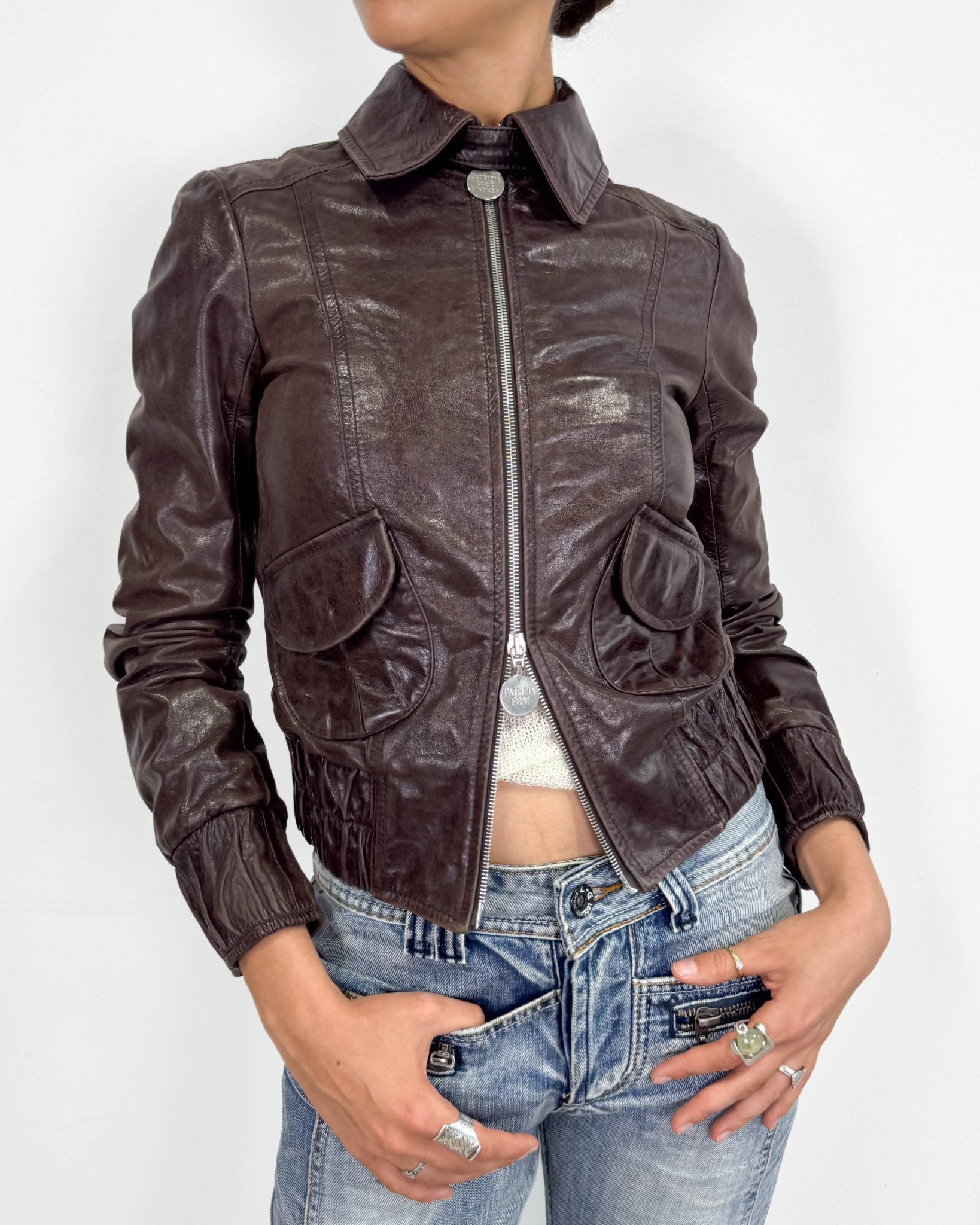 The Yvonne leather jacket - rig vert