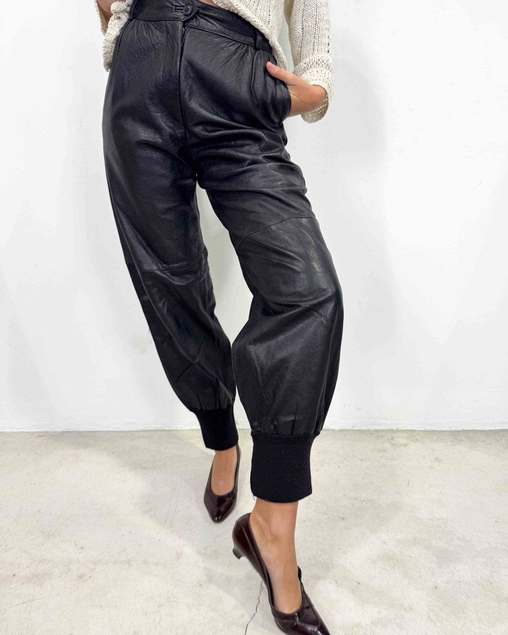 The Zahara leather pants - rig vert