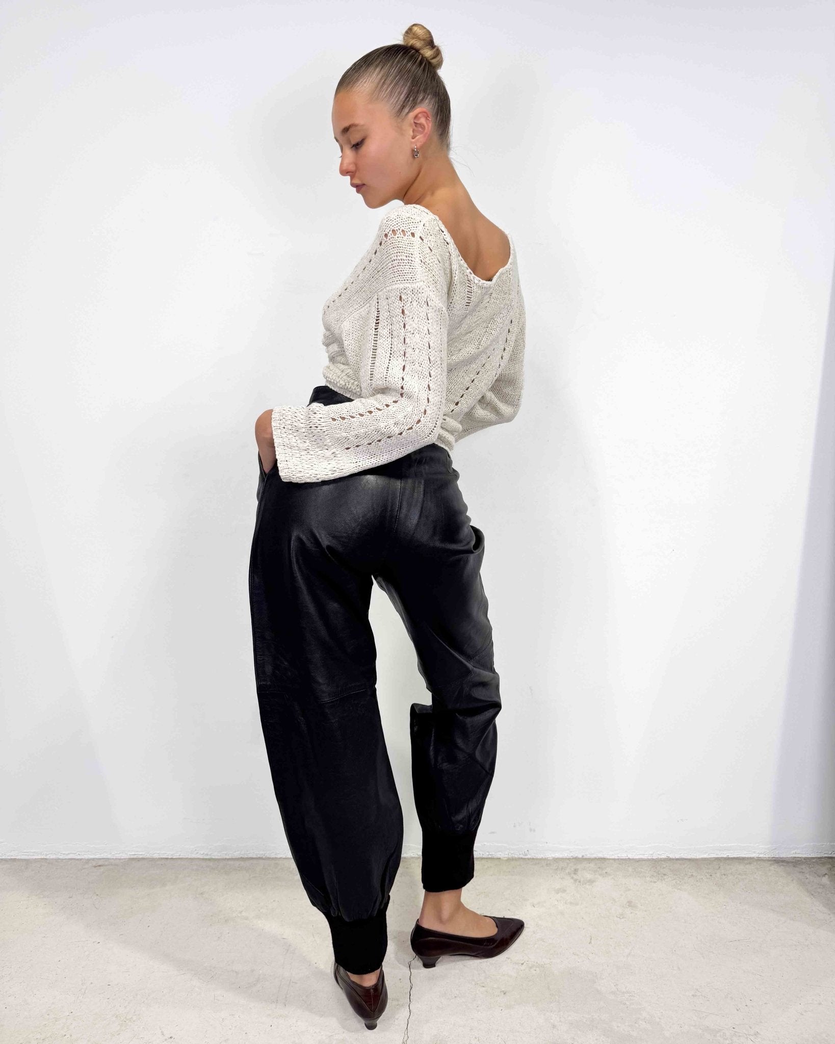 The Zahara leather pants - rig vert