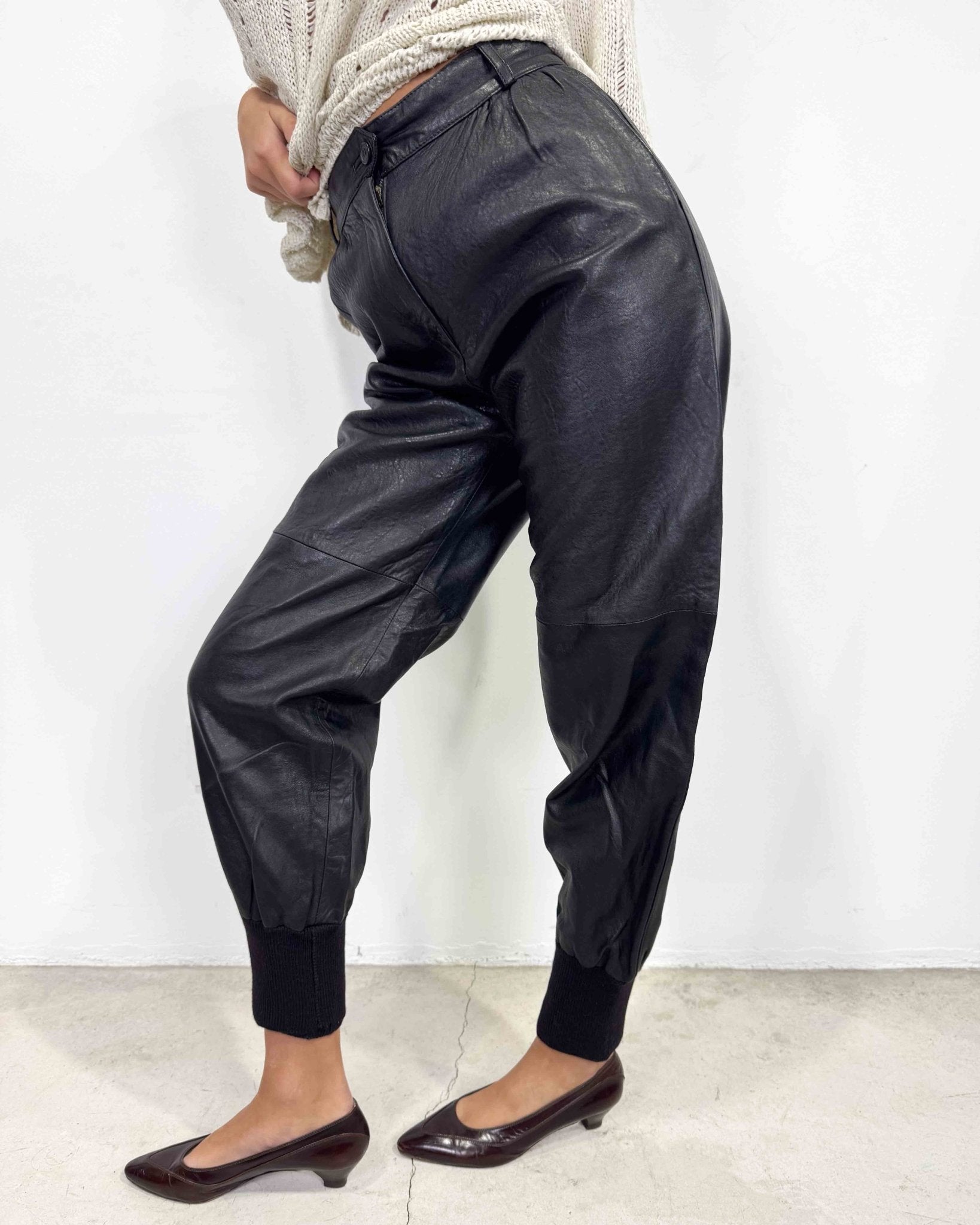 The Zahara leather pants - rig vert