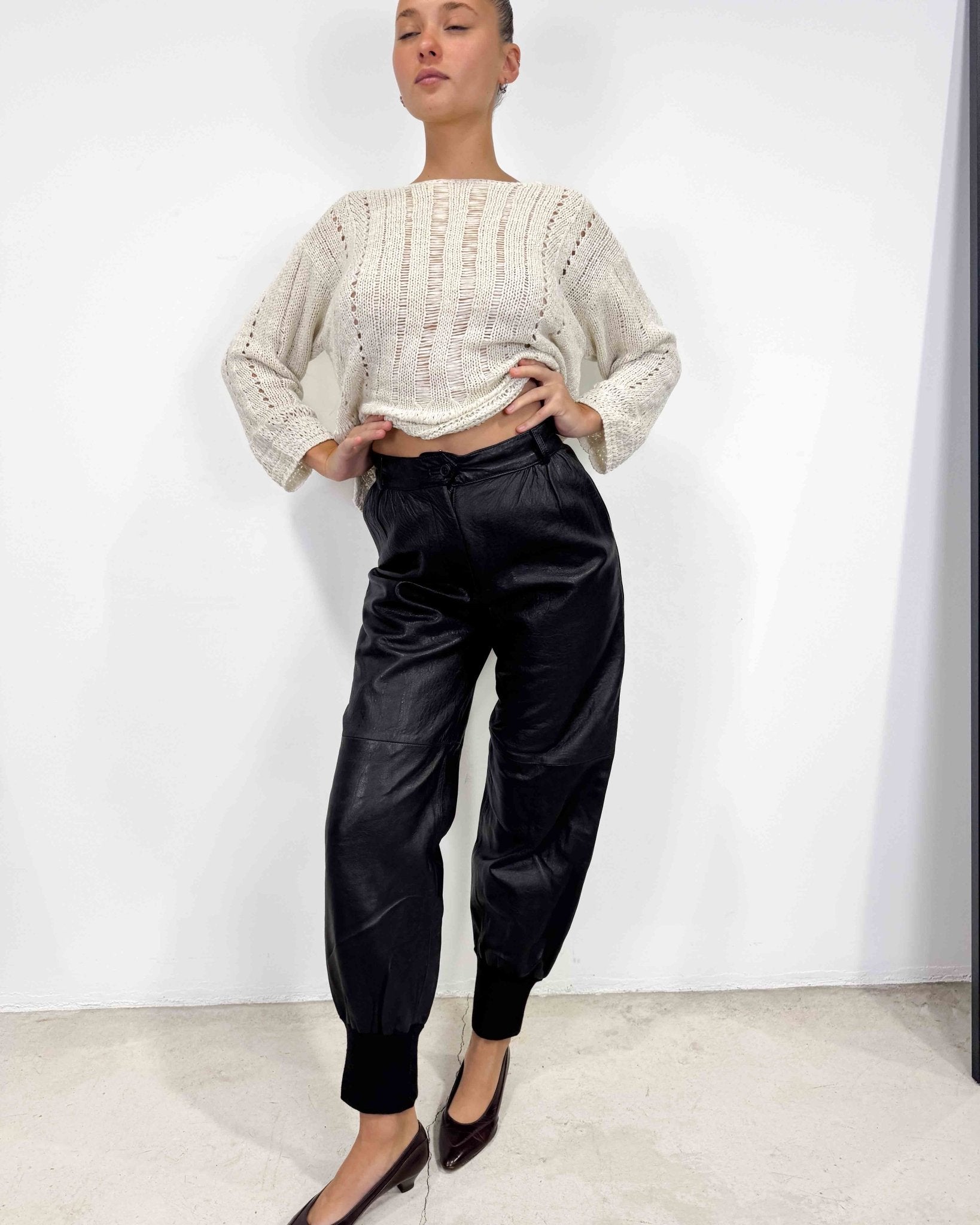 The Zahara leather pants - rig vert