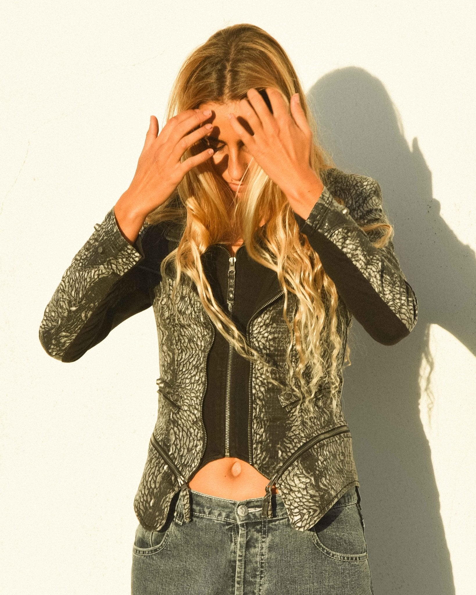Convertible print jacket - rig vert