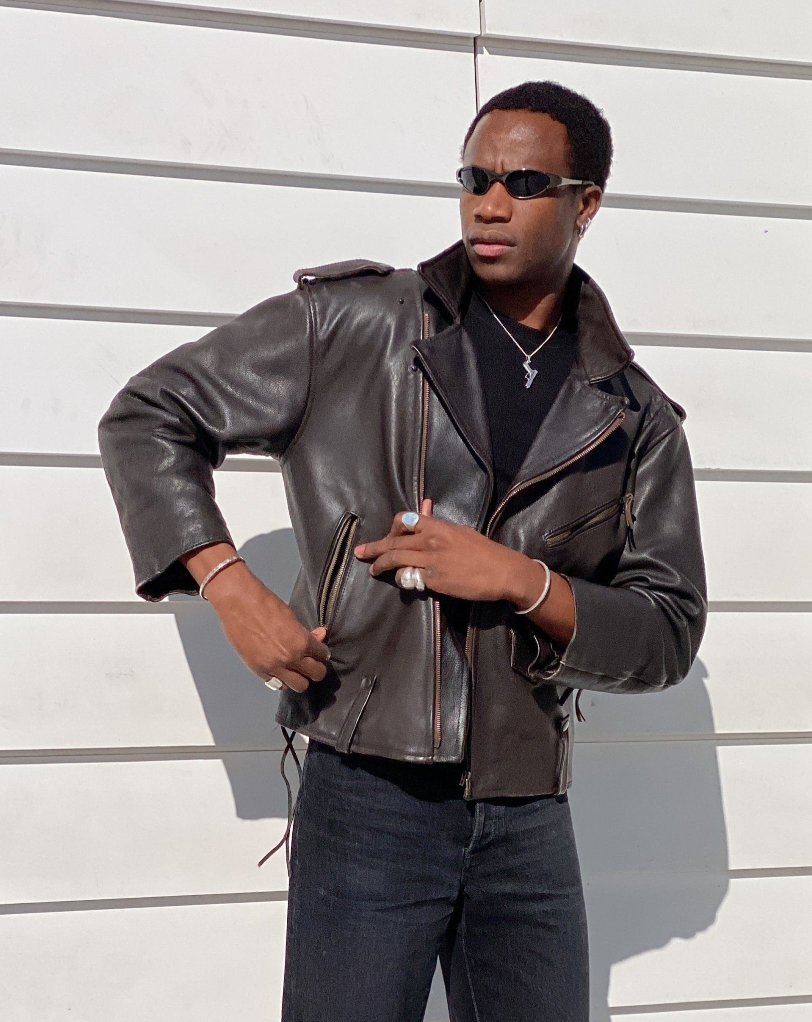 The Alain leather jacket - rig vert